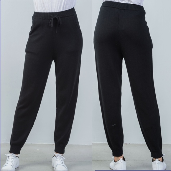 SOLLD OUT BLACK KNIT JOGGERS NO OFFERS - Picture 3 of 3